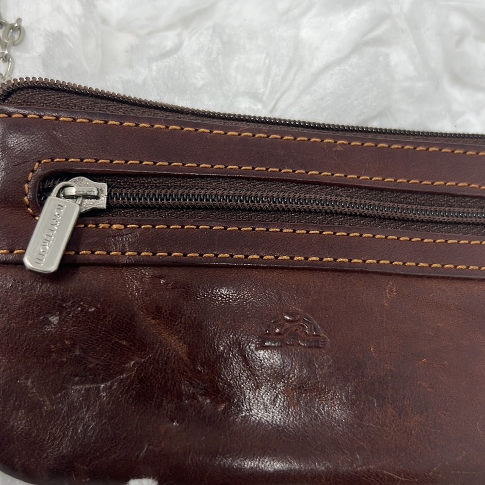 Tony Perotti Double-Ring Leather Key Holder with Side Pocket Card Holder